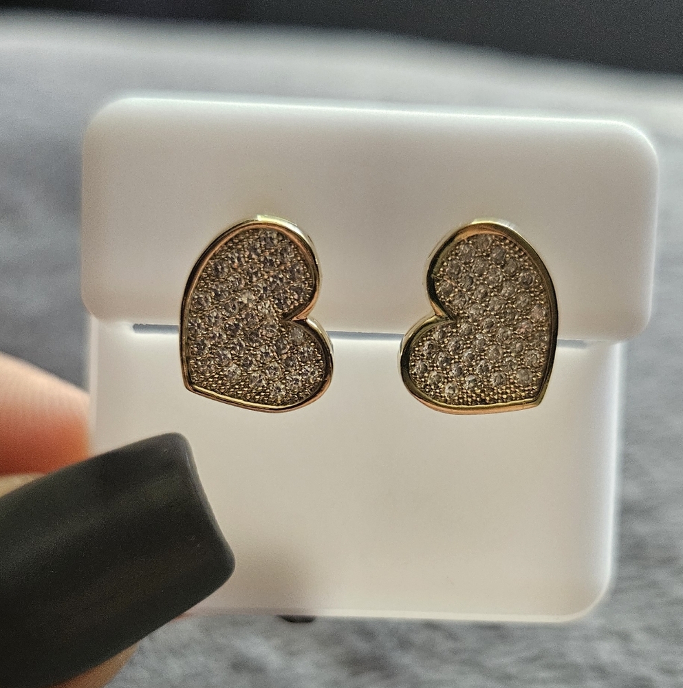 Gold and Silver Heart Earrings